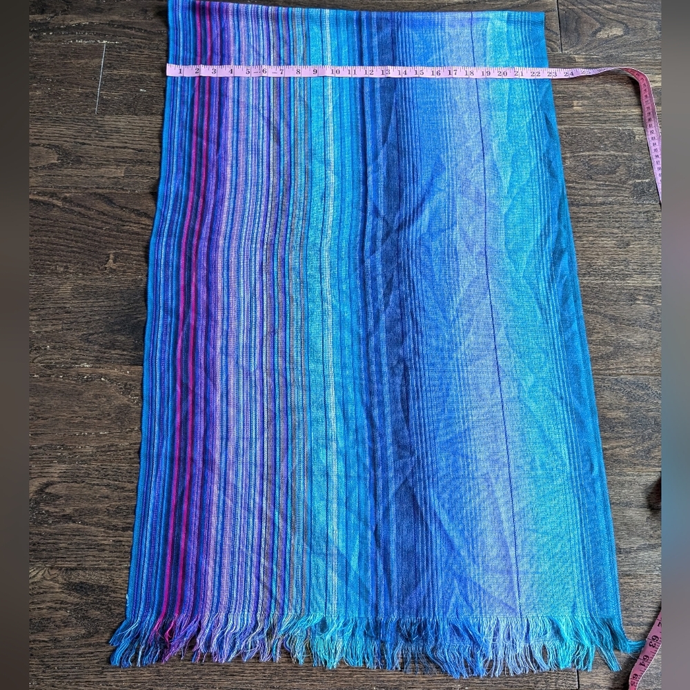 Beautiful Lightweight Knit Scarf Blues and Purples - Picture 5 of 6